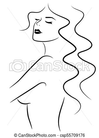 337x470 Exciting Woman With Closed Eyes Abstract Exciting Sensual Young - Simple Woman Drawing