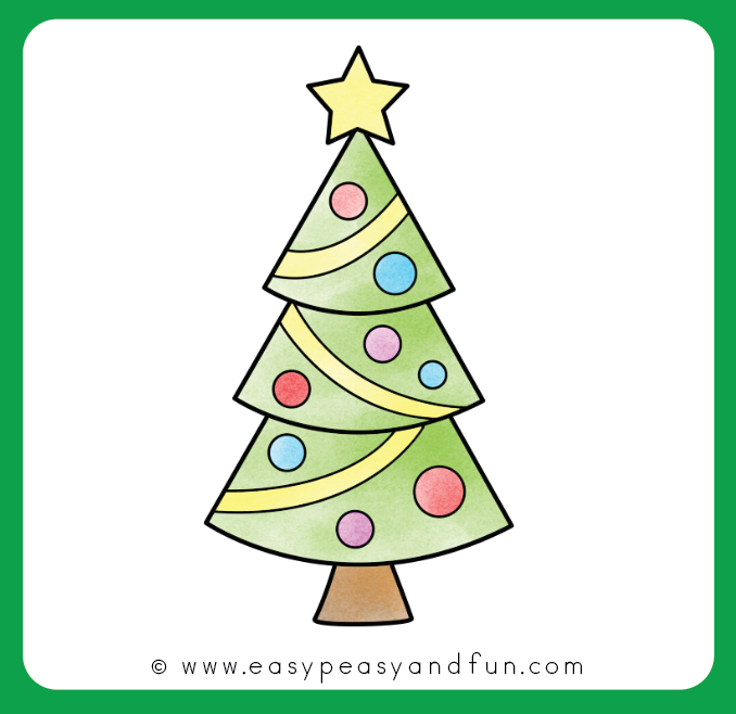 678x658 How To Draw A Christmas Tree - Simple Xmas Tree Drawing