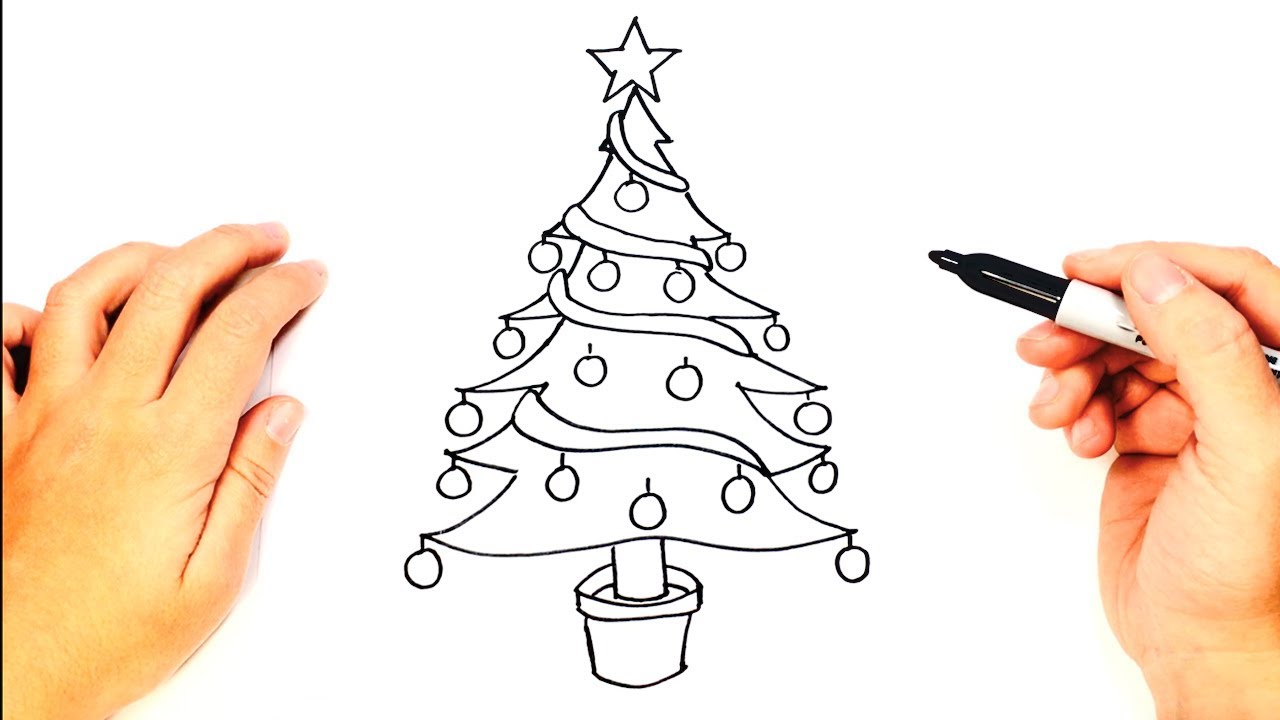 1280x720 How To Draw A Christmas Tree Christmas Tree Easy Draw Tutorial - Simple Xmas Tree Drawing