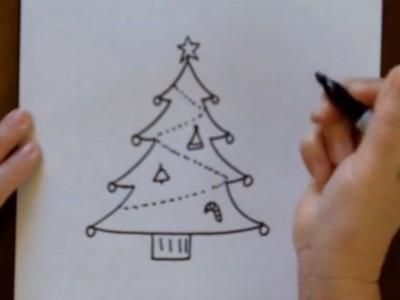 400x300 Draw A Simple Christmas Tree Clip - Simple Xmas Tree Drawing