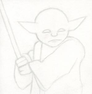 297x302 How To Draw Yoda Step - Simple Yoda Drawing