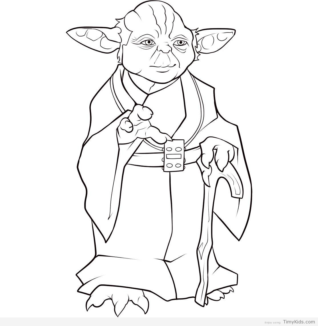 1114x1144 Simple Yoda Coloring Pages - Simple Yoda Drawing