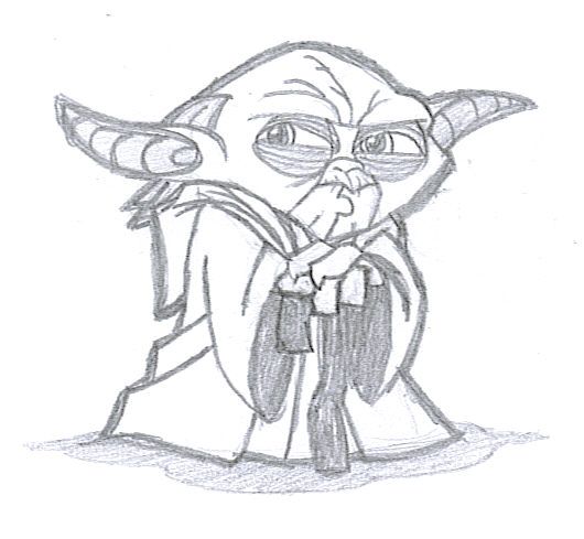 530x489 Cool Simple Yoda Drawing Sketch Coloring - Simple Yoda Drawing