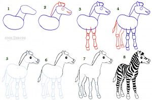 300x197 How To Draw A Zebra Step - Simple Zebra Drawing