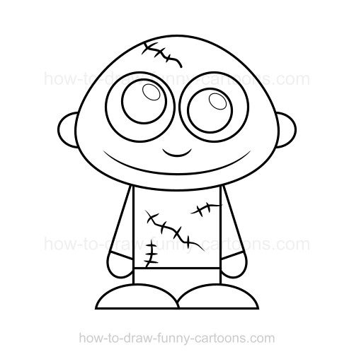 500x508 How To Draw A Zombie - Simple Zombie Drawing