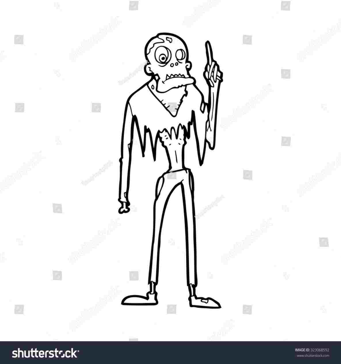 1185x1264 Simple Zombie Drawing - Simple Zombie Drawing