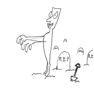 387x400 Zombie Monster - Simple Zombie Drawing