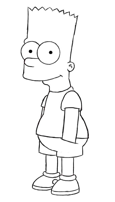 450x790 How To Draw Bart Simpson Draw Central Drawings, Simpsons - Simpsons Drawings