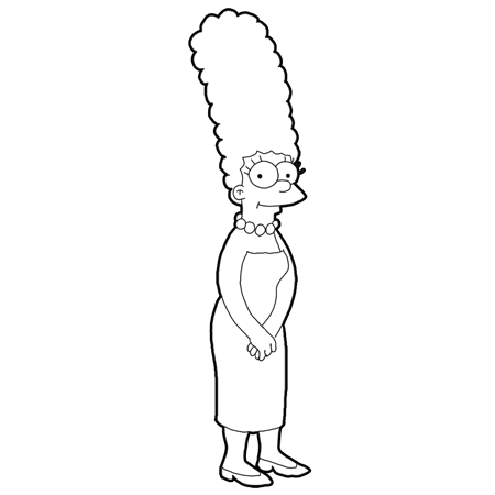450x450 How To Draw Marge Simpson From The Simpsons Step - Simpsons Drawings