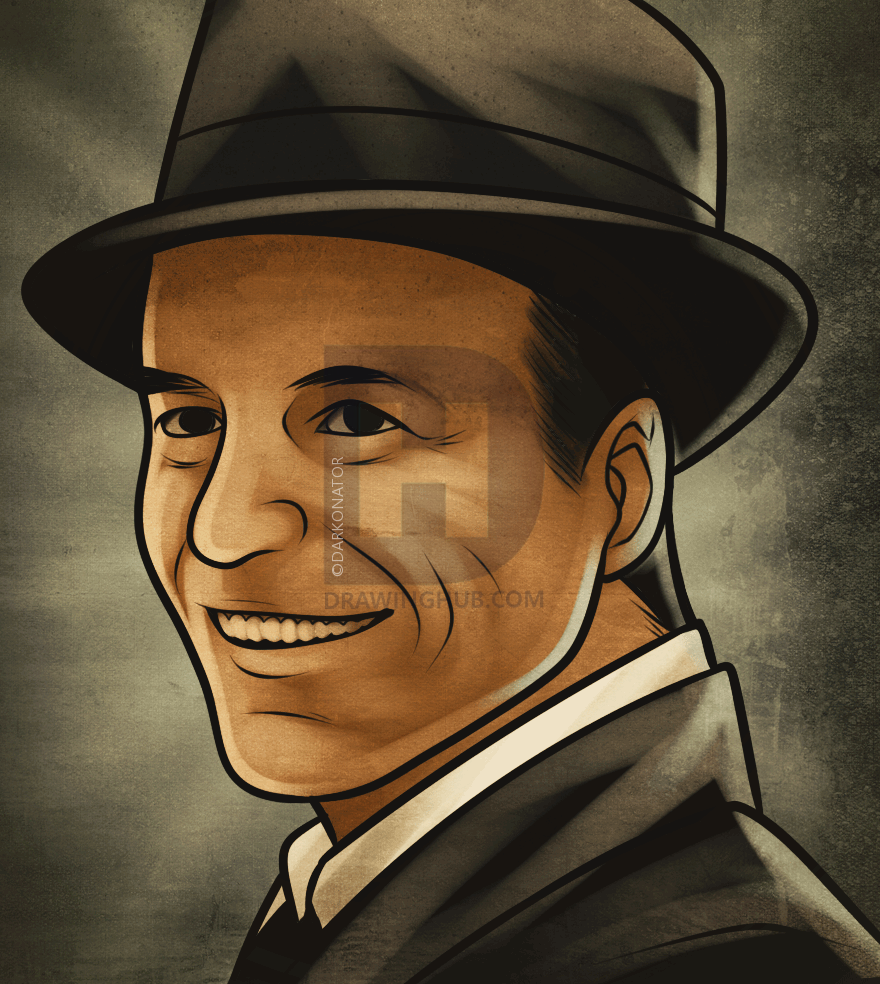 880x984 How To Draw Frank Sinatra, Frank Sinatra, Step - Sinatra Drawing