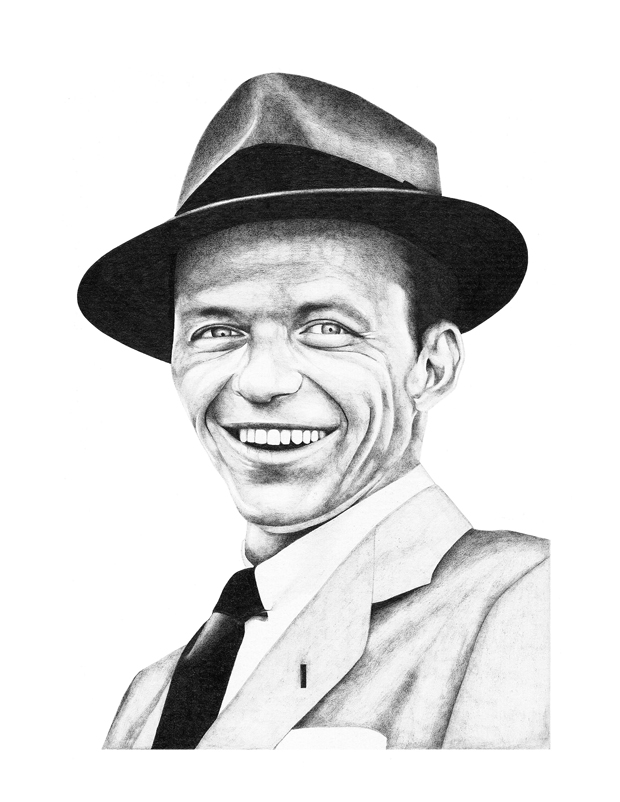 620x802 Portrait Drawings Illustration Hendrix Sinatra - Sinatra Drawing
