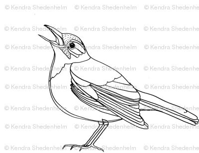 400x308 singing bird, drawing - Singing Bird Drawing