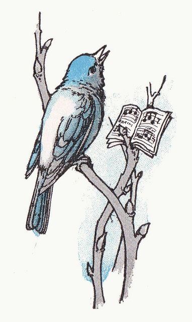 382x640 bluebird was singing, dear little violet, come out, come out! - Singing Bird Drawing