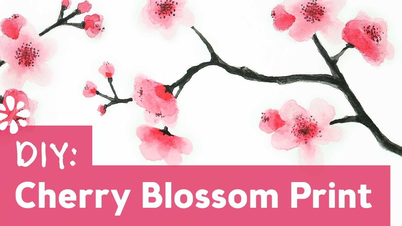 1280x720 how to paint cherry blossoms sea lemon - Single Cherry Blossom Drawing