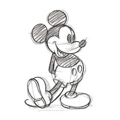 236x236 Mickey Mouse Sketch Drawings Art In Mickey Mouse - Single Drawing