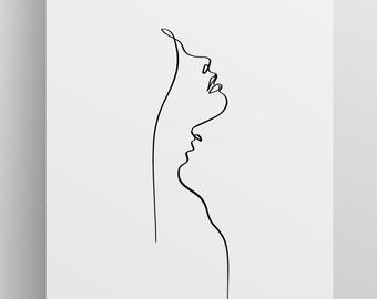 340x270 single line drawing etsy - Single Drawing