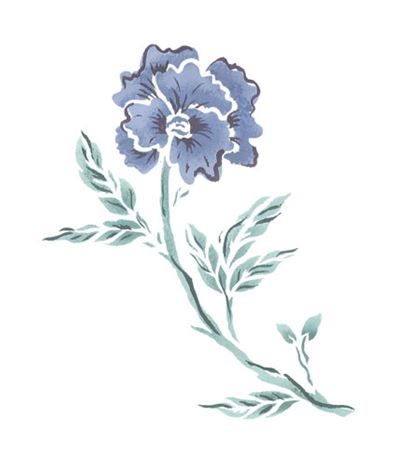 408x466 single flower wall stencil - Single Flower Drawing