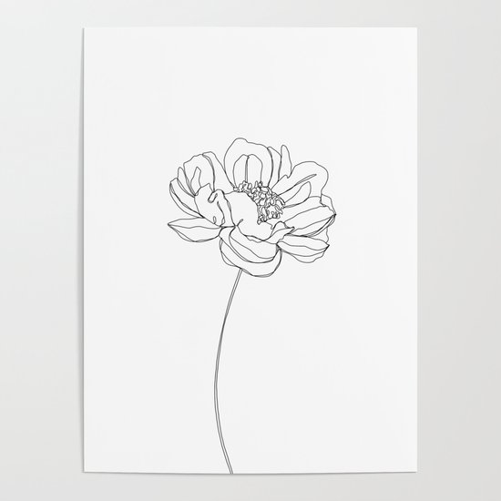 550x550 single flower line drawing - Single Flower Drawing