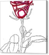 163x186 single red rose drawing canvas print canvas art - Single Red Rose Drawing