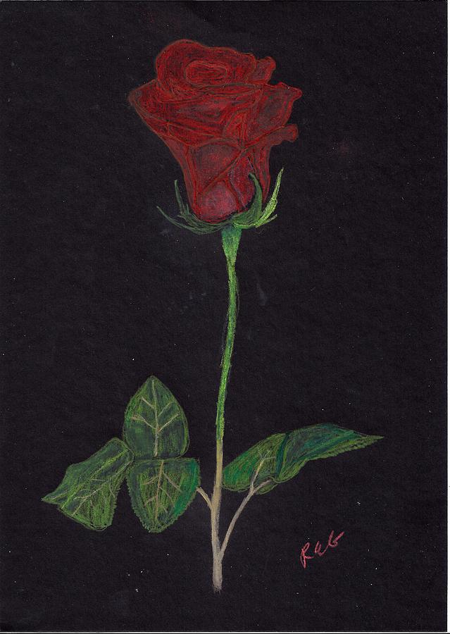 639x900 single red rose drawing - Single Red Rose Drawing