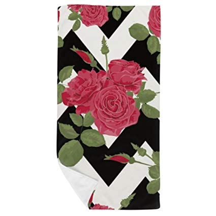 425x425 Red Rose Drawing Art Plant Bath Towel Soft Washcloth - Single Red Rose Drawing