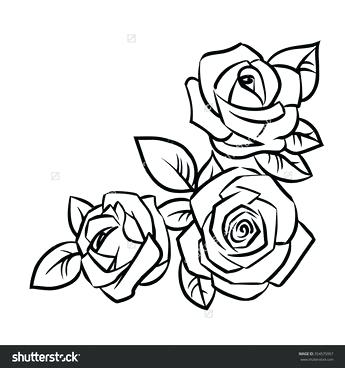 345x368 Simple Rose Outline Simple Rose Outline Drawing Google Search - Single Rose Drawing