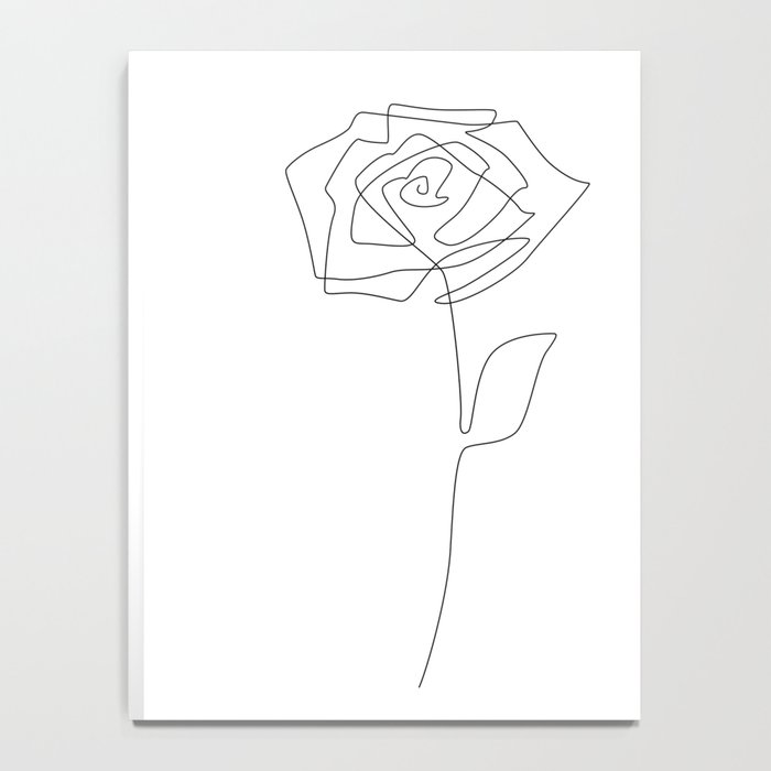 700x700 Single Rose Notebook - Single Rose Drawing