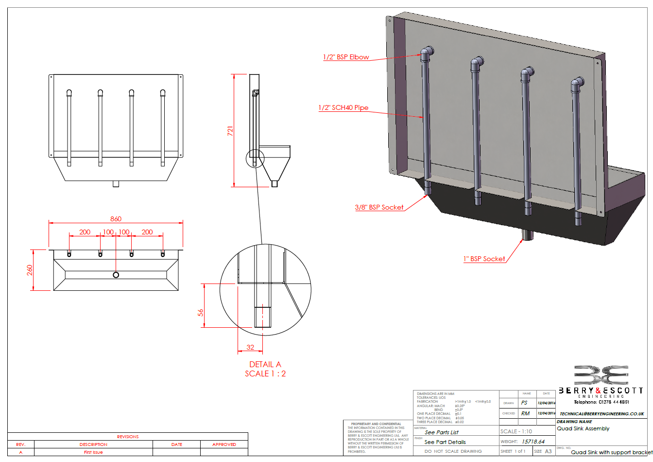 1344x950 Quadruple Sample Sink Berry And Escott Engineering - Sink Drawing