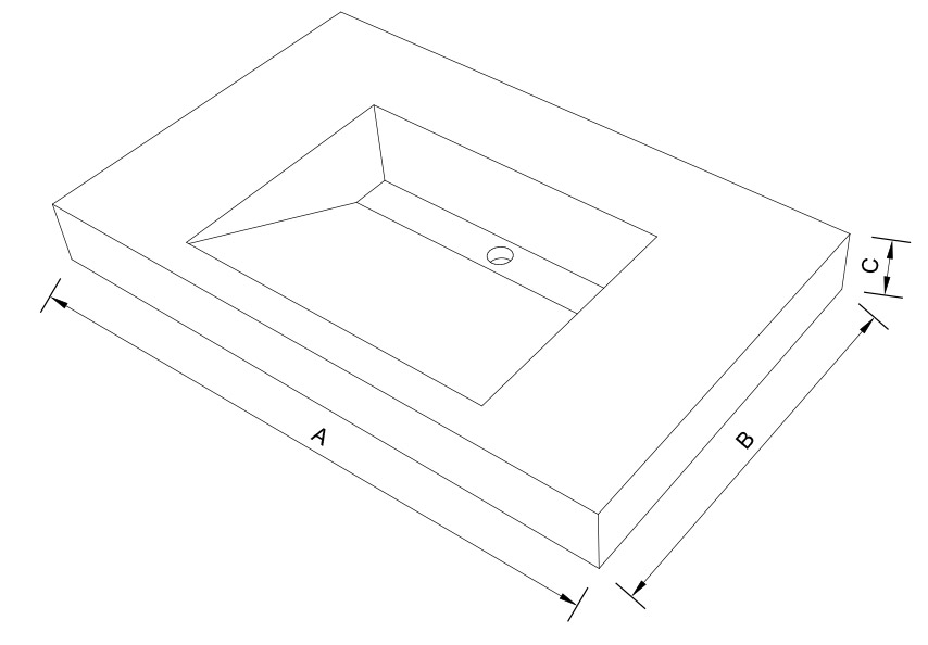 854x594 Ramp Traditional Drain Sink Drawing Cement Elegance - Sink Drawing