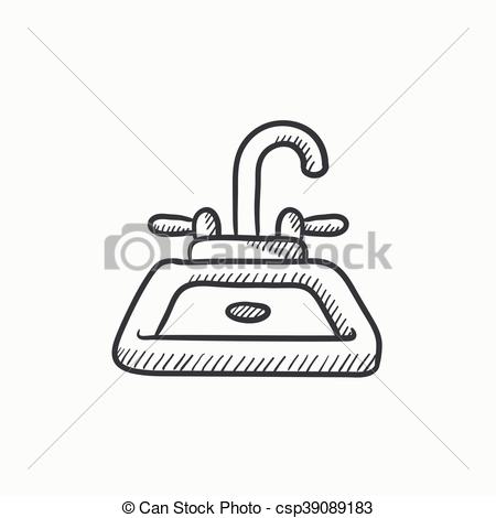 450x470 Sink Sketch Icon Sink Vector Sketch Icon Isolated On Background - Sink Drawing
