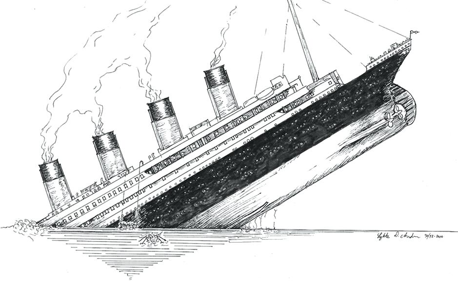 Sinking Ship Drawing At Paintingvalley Com Explore