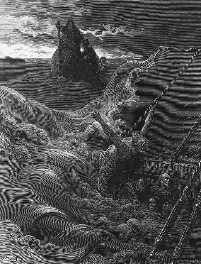 686x900 the mariner as his ship is sinking sees the boat with the hermit - Sinking Ship Drawing