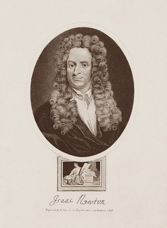 660x900 sir isaac newton engraved portrait drawing - Sir Isaac Newton Drawing