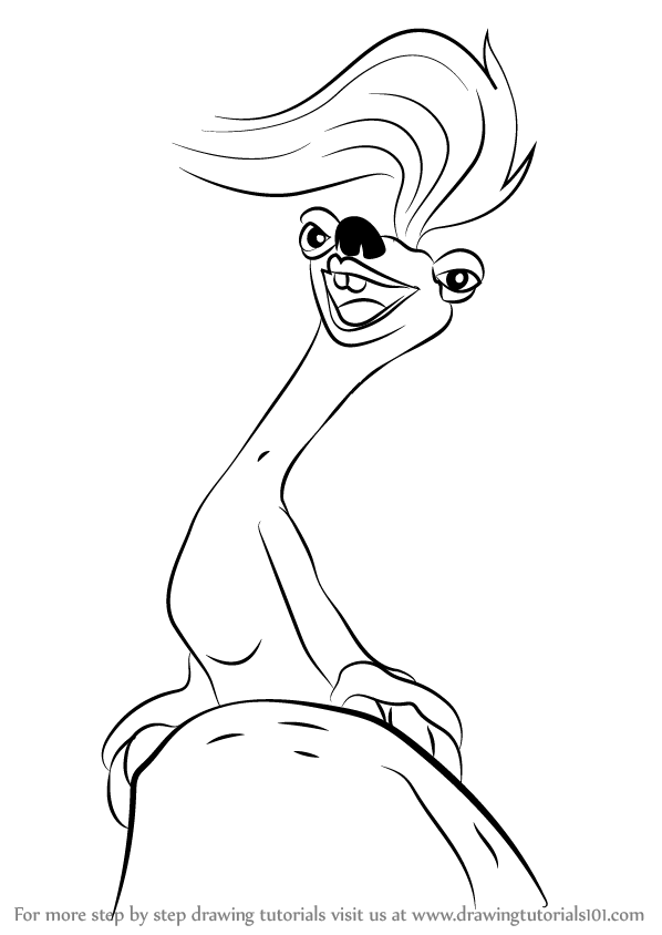 598x844 Learn How To Draw Sloth Siren From Ice Age - Siren Drawing
