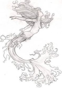 236x335 Siren Drawing Art In Mermaid Art, Mermaid Drawings - Siren Drawing