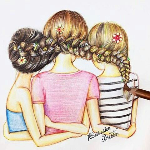 480x480 instantly reminded me of me and my sisters! pretty things - Sister Drawings