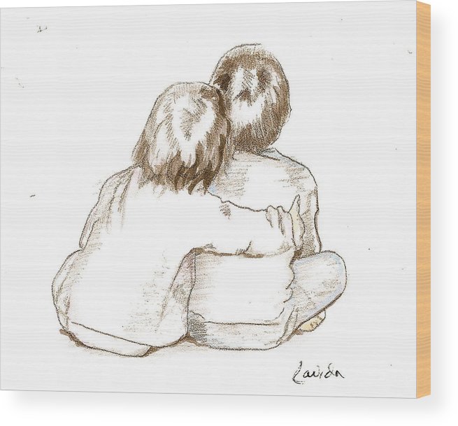 655x609 brother and sister wood print - Sister Drawings