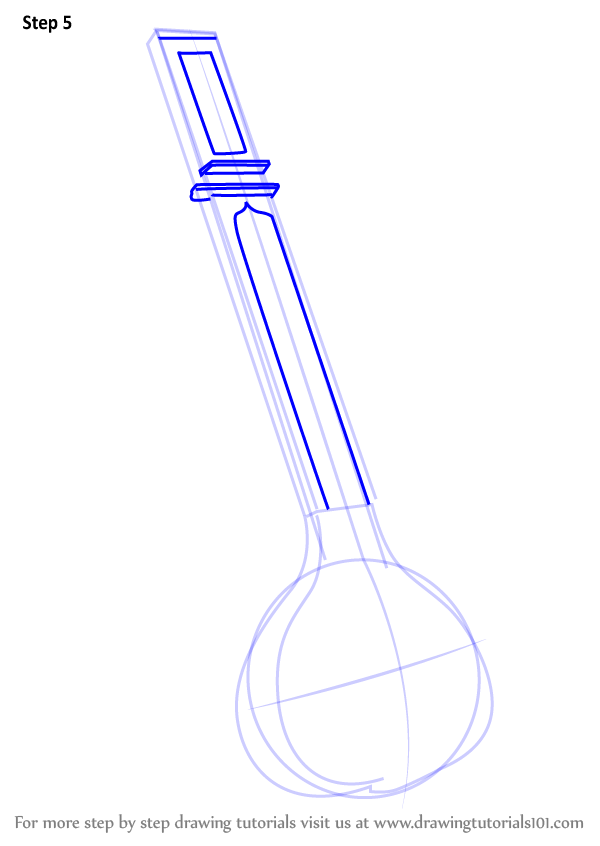 600x846 Learn How To Draw Sitar - Sitar Drawing
