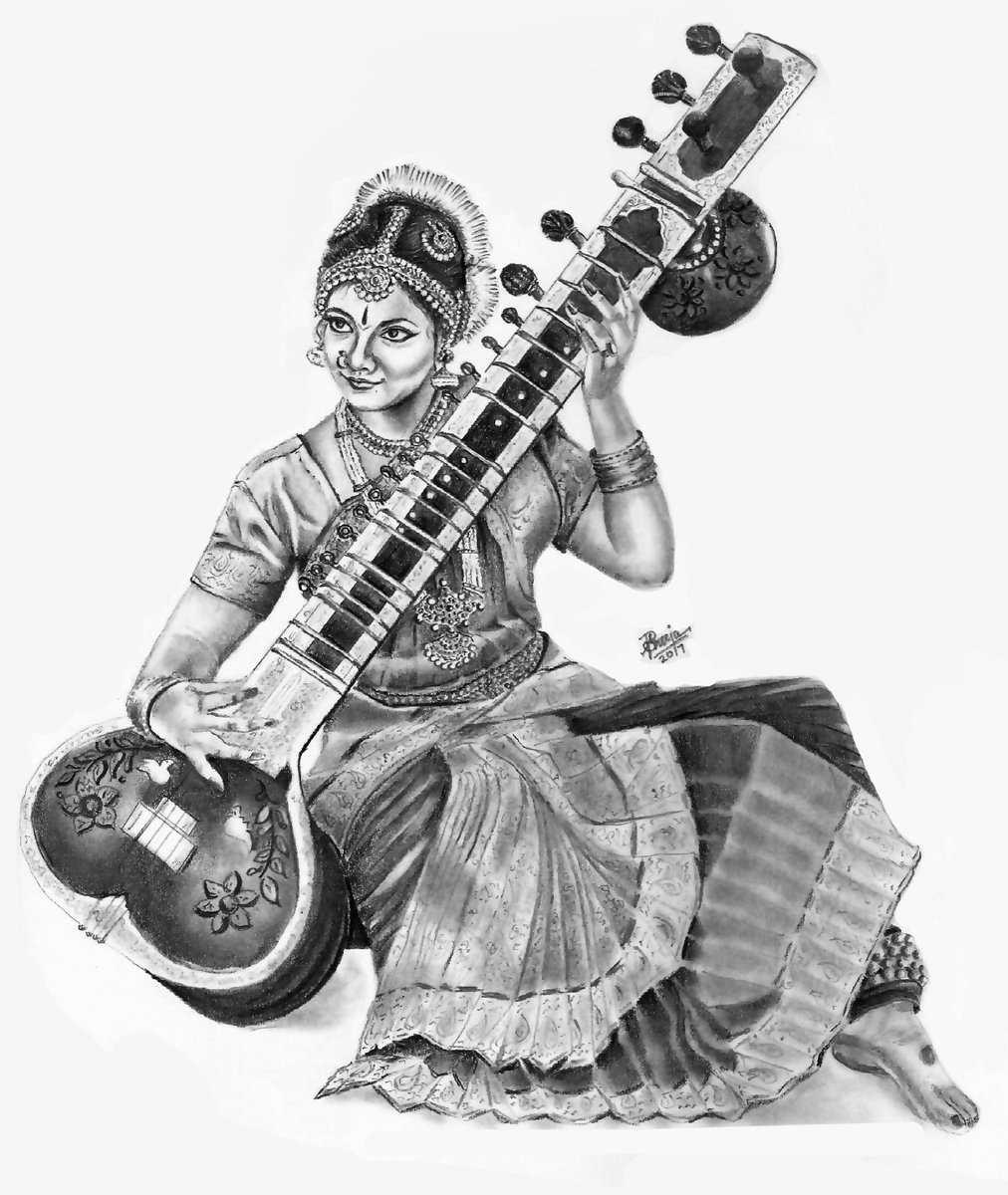 Sitar Drawing at PaintingValley.com | Explore collection of Sitar Drawing