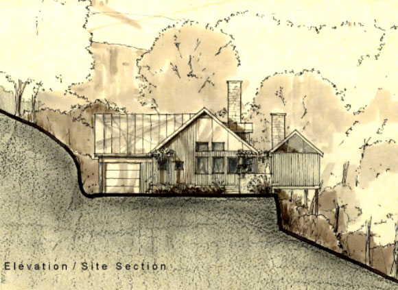 580x423 drawings mountain section - Site Section Drawing