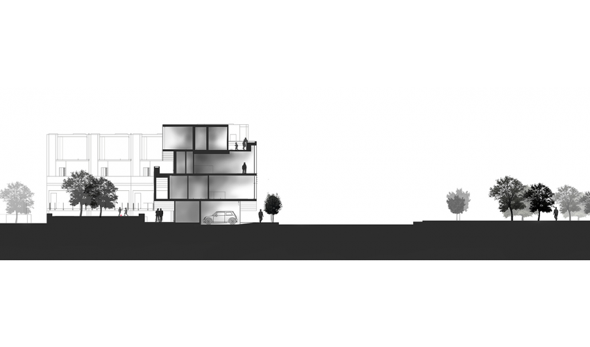 850x500 section drawing urban design for free download - Site Section Drawing
