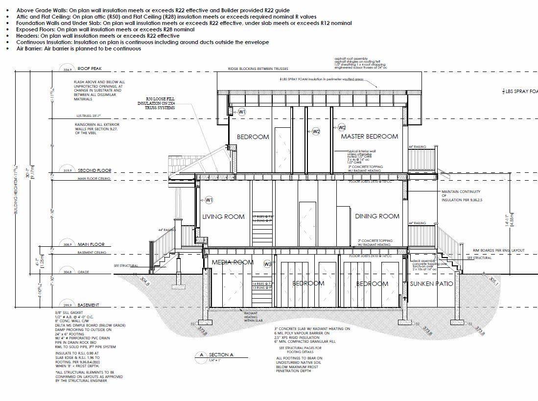1099x819 section - Site Section Drawing