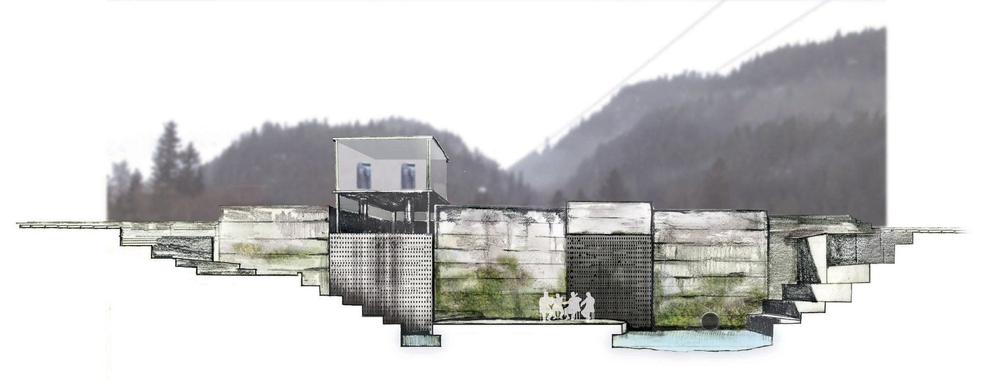 2048x783 site section landscape architecture - Site Section Drawing