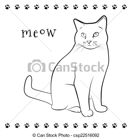 450x470 Kitty Drawing Line Drawing Of Sitting Cat - Sitting Cat Drawing