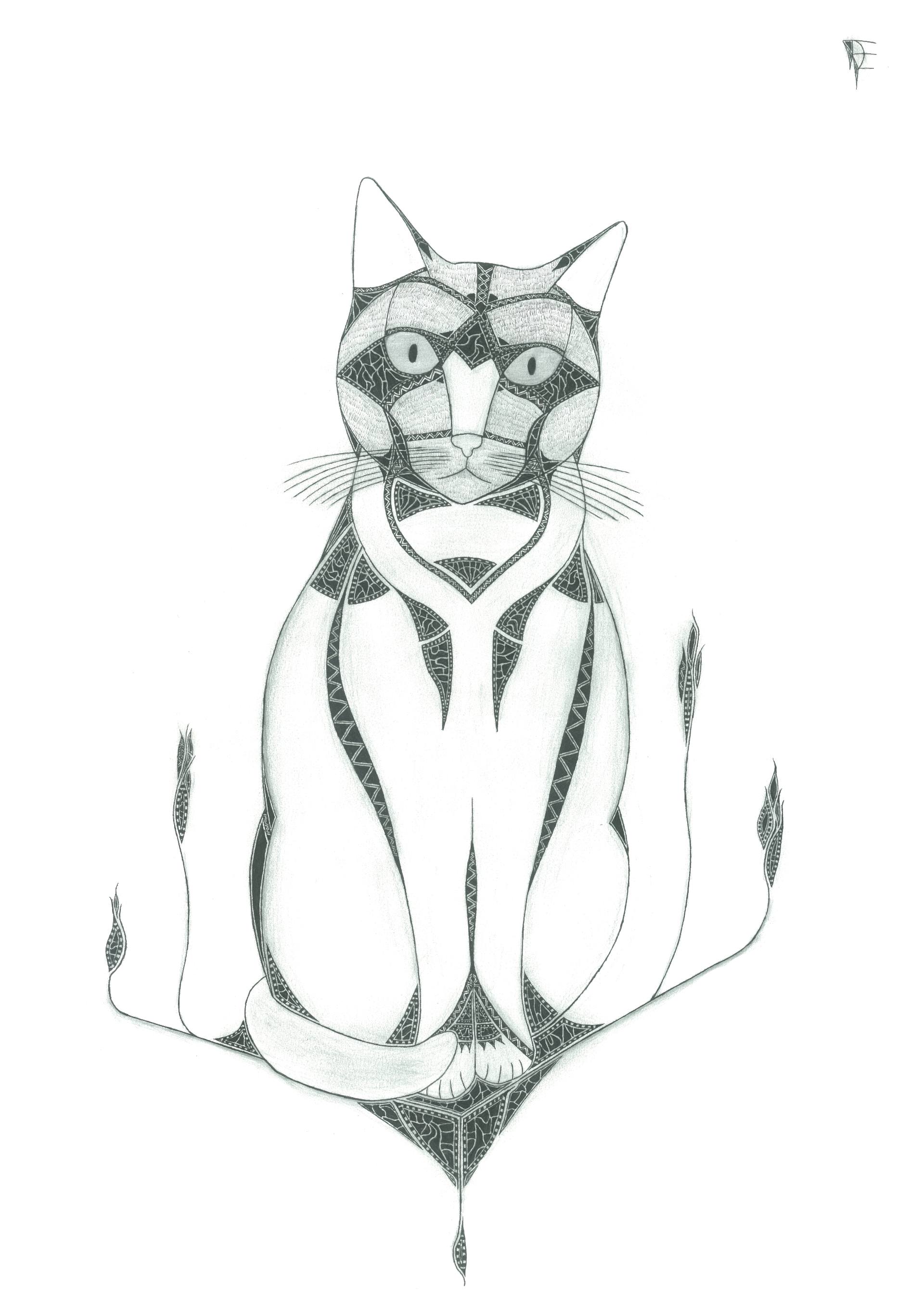 1920x2716 Sitting Cat Drawing - Sitting Cat Drawing
