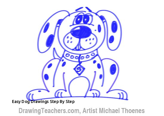 550x392 Easy Dog Drawings Step - Sitting Dog Drawing