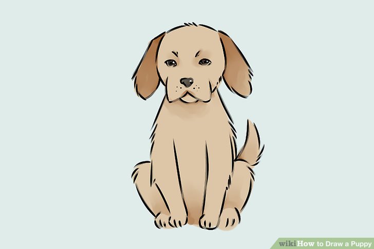 728x485 Ways To Draw A Puppy - Sitting Dog Drawing