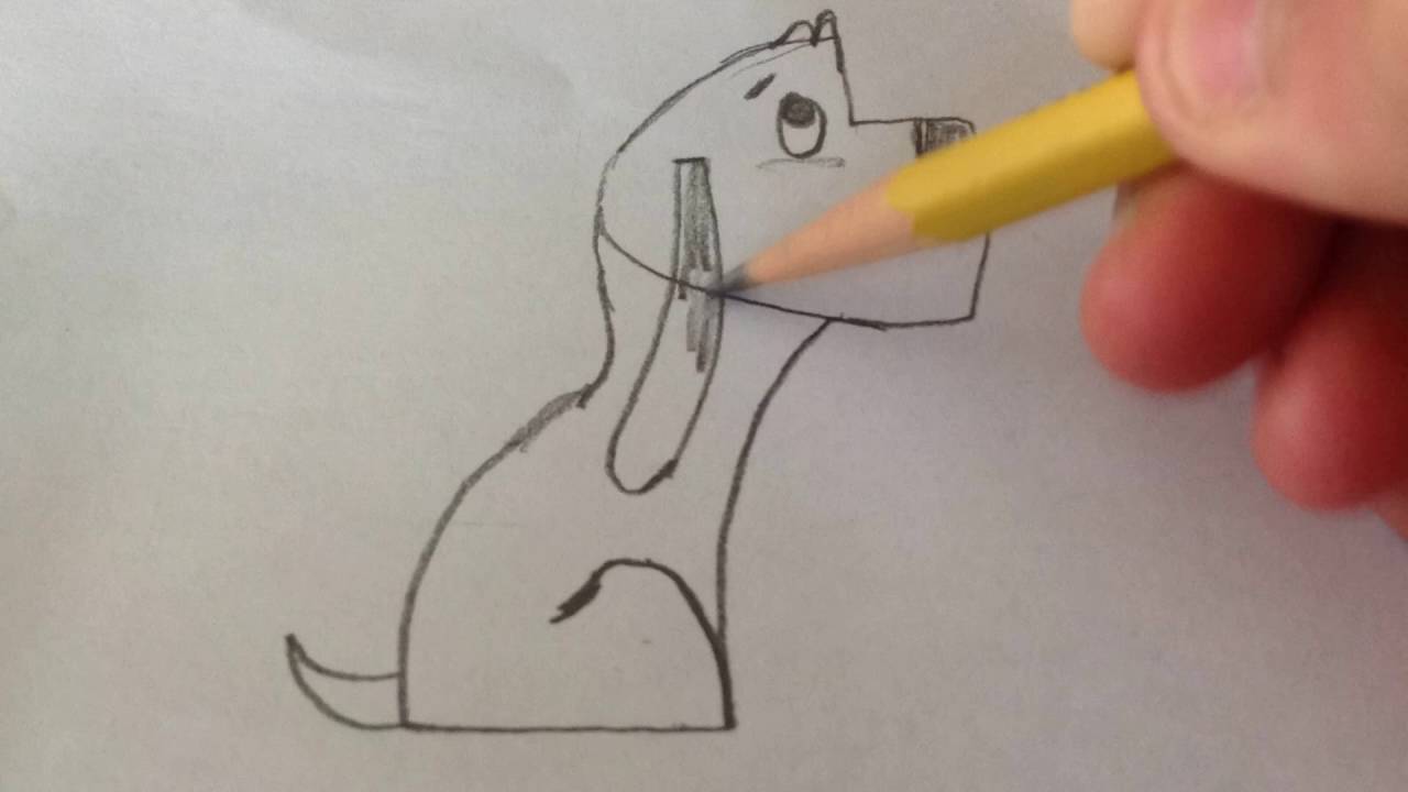 1280x720 How To Draw A Sitting Dog - Sitting Dog Drawing