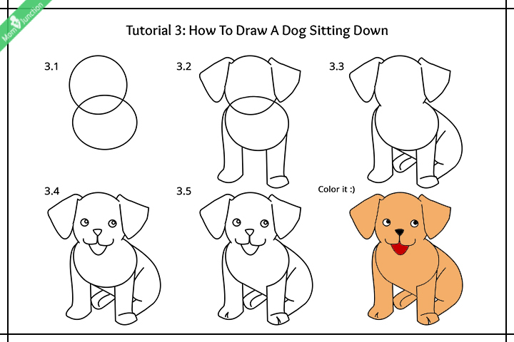 720x480 Step - Sitting Dog Drawing