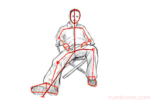 500x333 How To Draw A Seated Person For Beginners Easy Step - Sitting Down Drawing